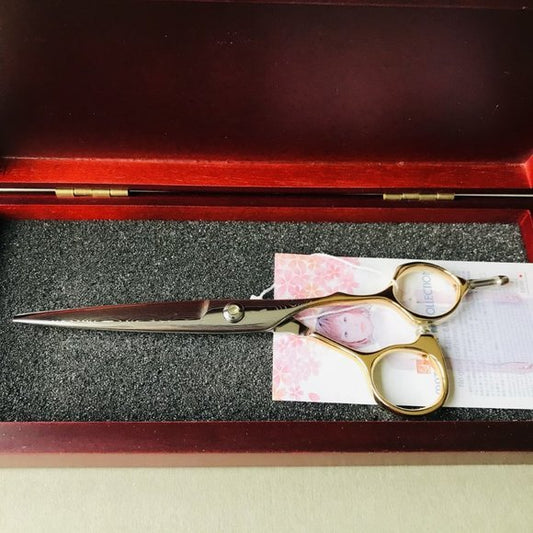 Matsuzaki Scissors Jr.SHIHOU Gold,Damascus,New Model, 3Y- Warranty Made in Japan