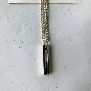 Gucci Trademark G Bar Pendant & 20" Chain Necklace
