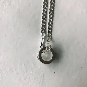 Gucci Necklace Open G Cutout GG Ring Pendant Silver Ag925 Curb Chain w GucciBox