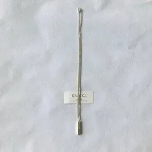 Gucci Trademark G Bar Pendant & 20"  Chain Necklace